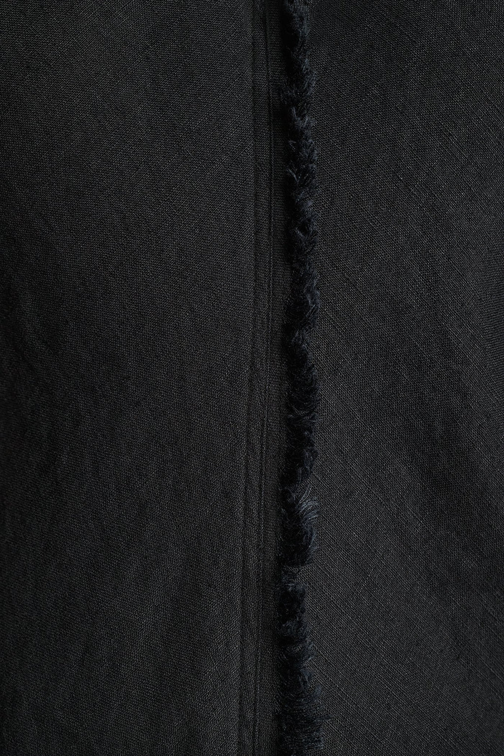 FRAYED LINEN MAXI DRESS