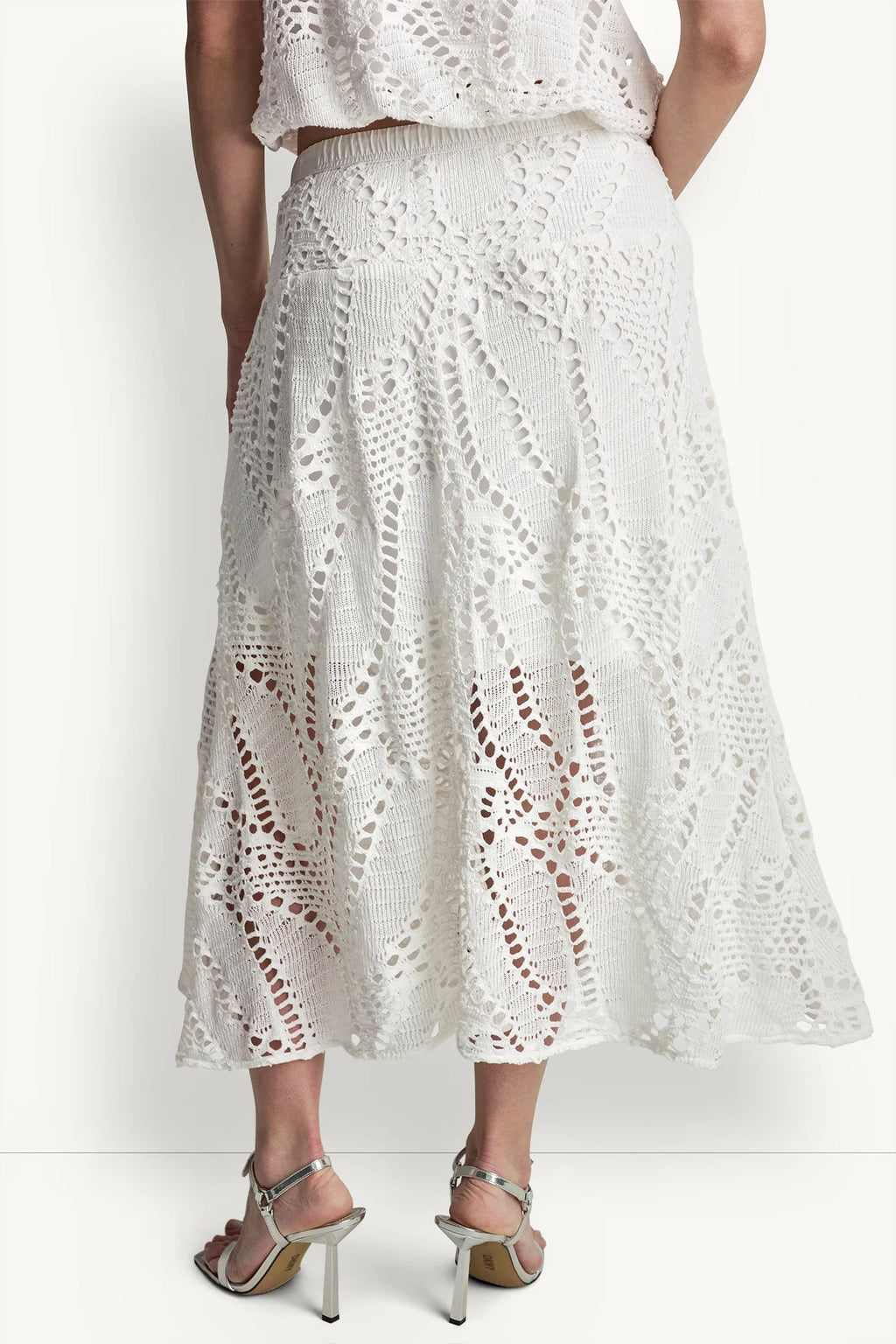 CROCHET LEAF MIDI SKIRT