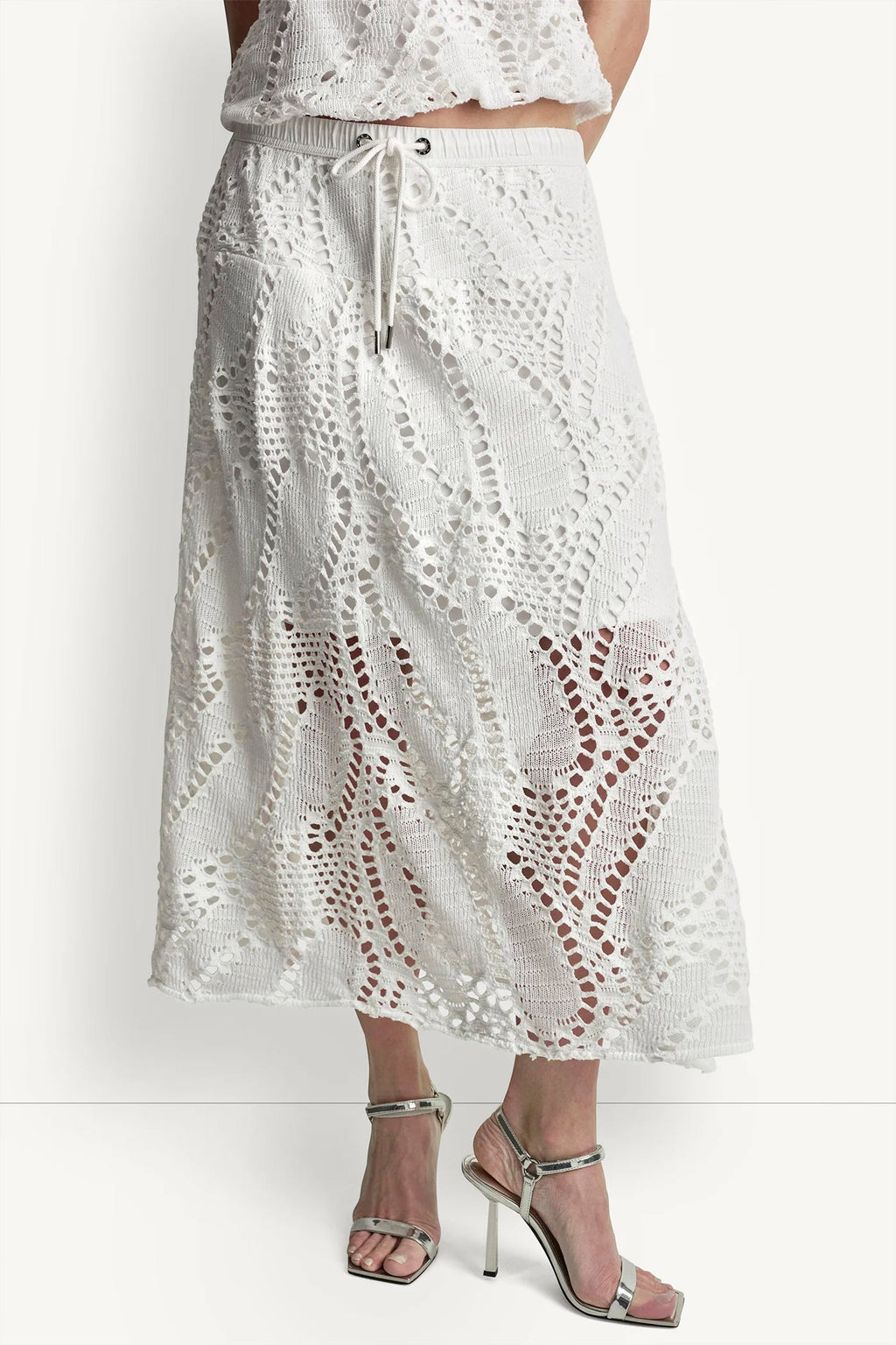 CROCHET LEAF MIDI SKIRT