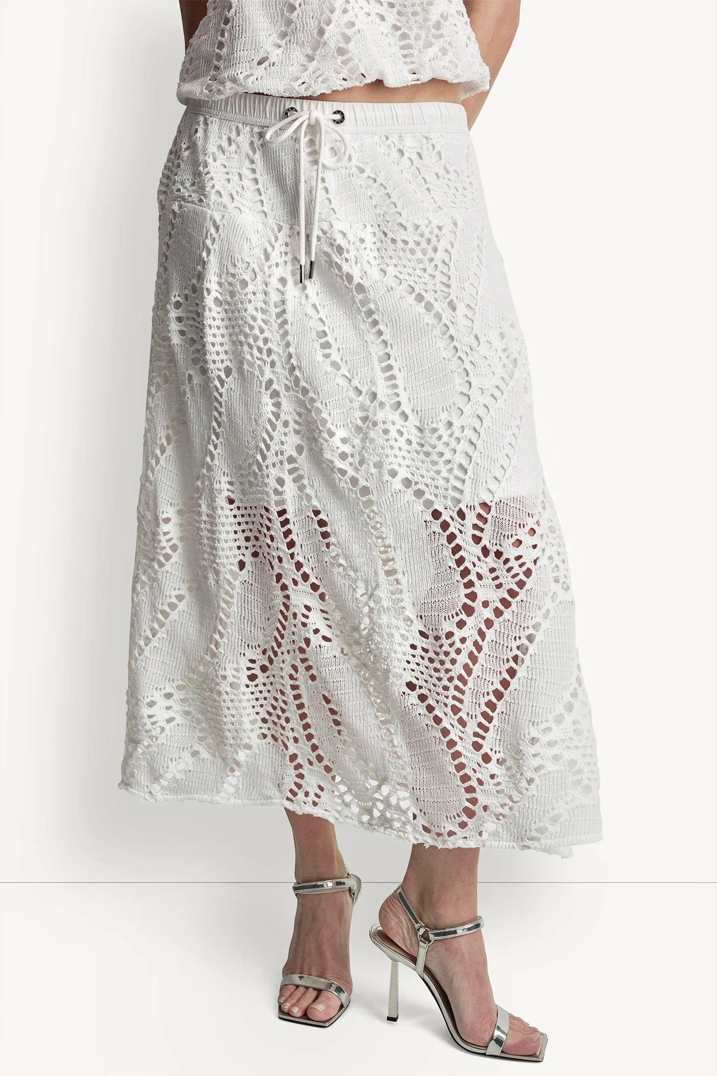 CROCHET LEAF MIDI SKIRT