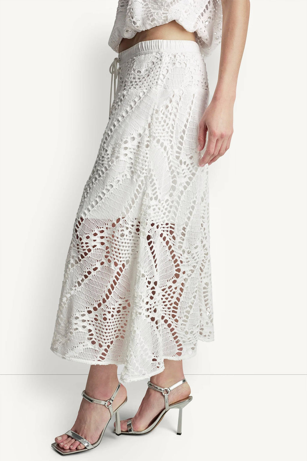 CROCHET LEAF MIDI SKIRT