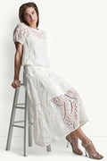 CROCHET LEAF MIDI SKIRT