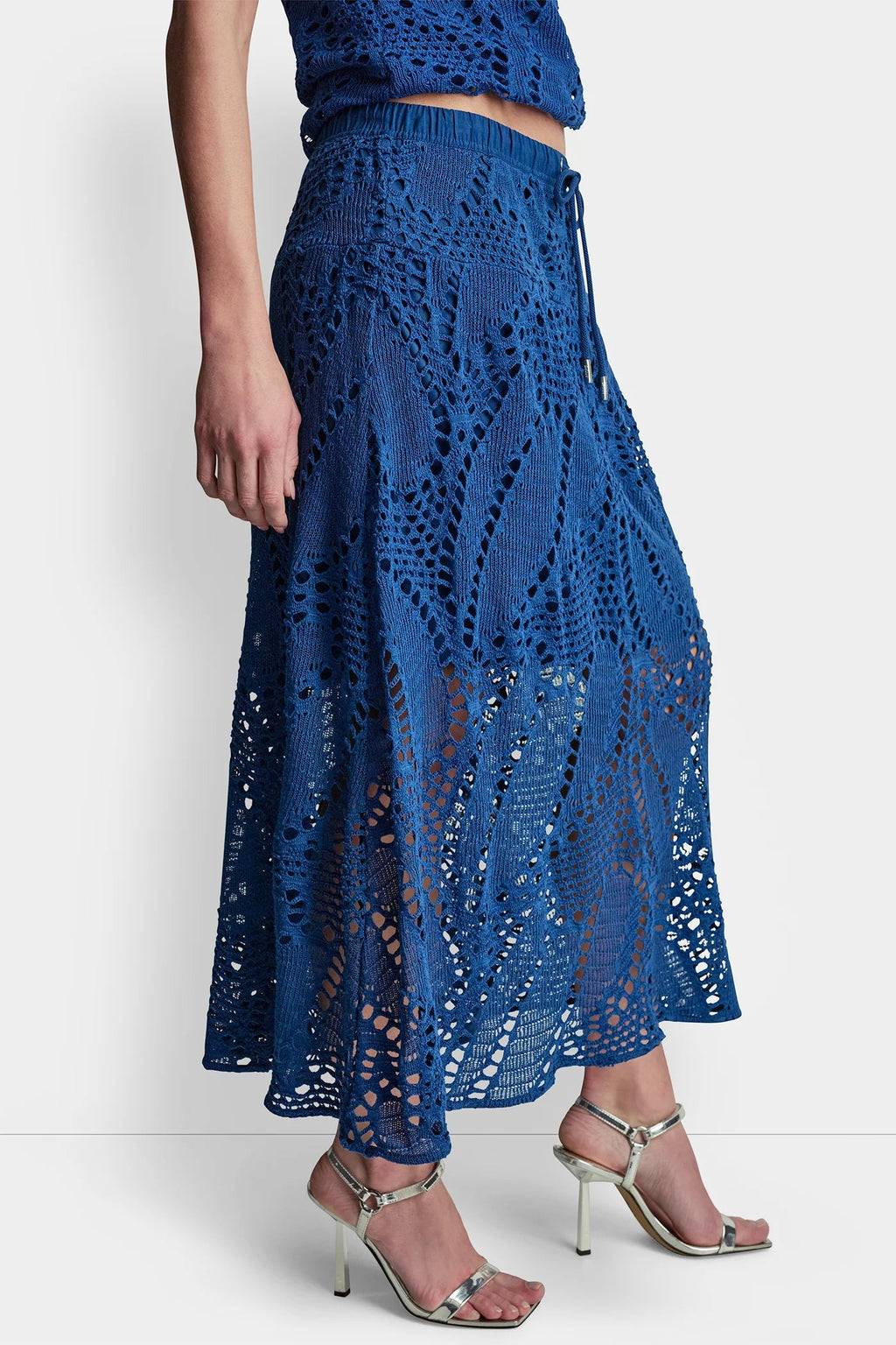 CROCHET LEAF MIDI SKIRT