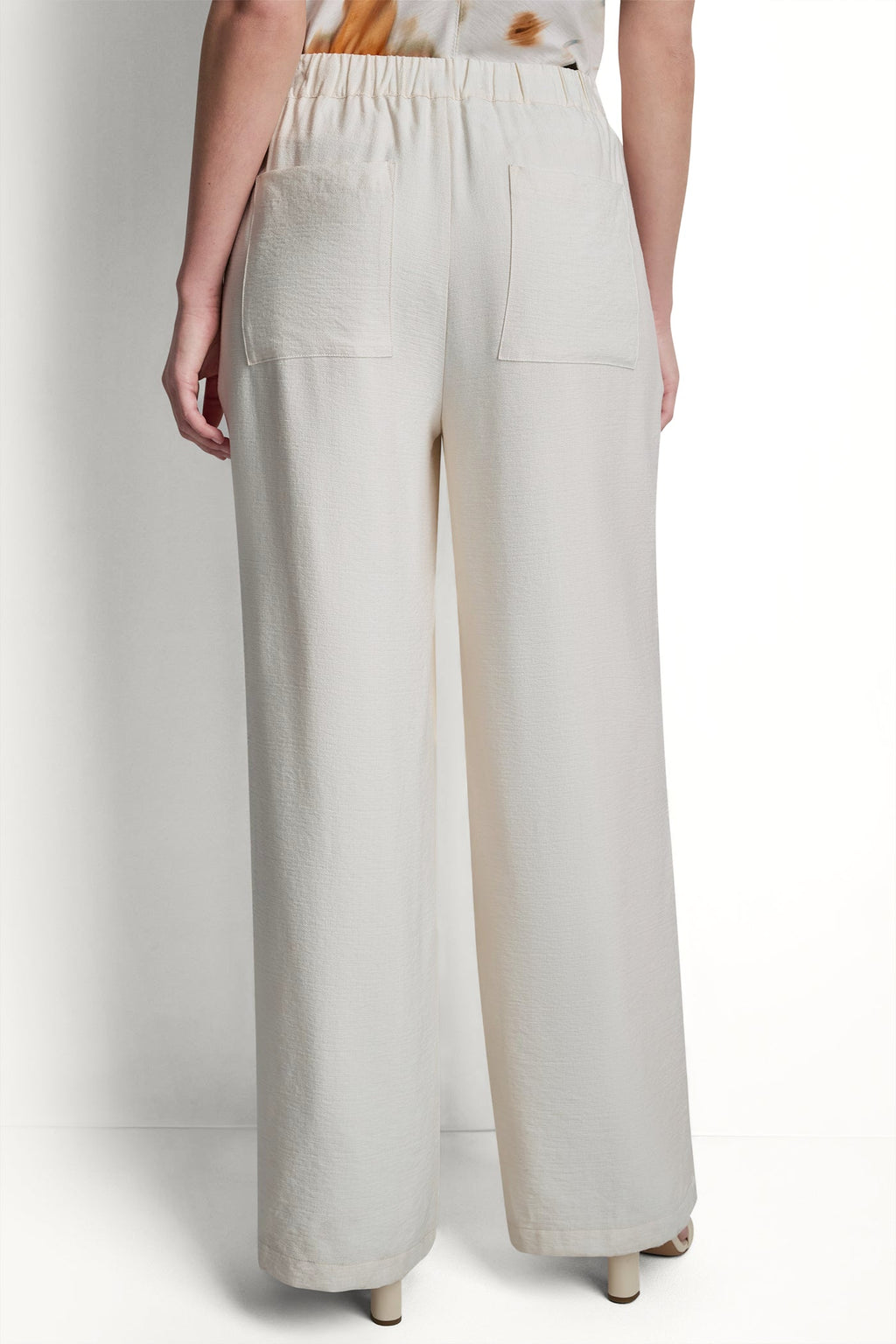 SEAMED WIDE LEG PULL-ON PANT