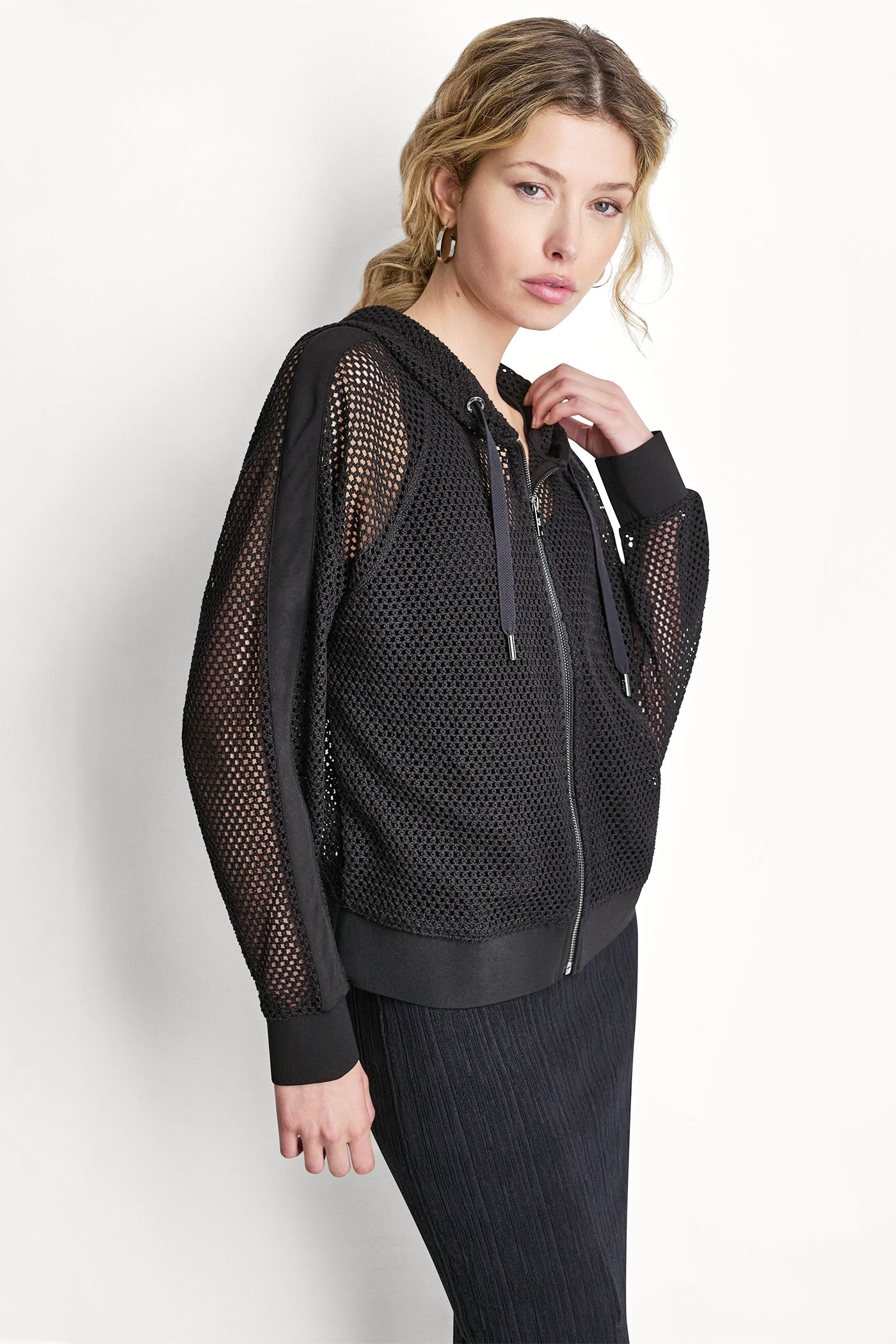 MESH LOGO ZIP-UP HOODIE