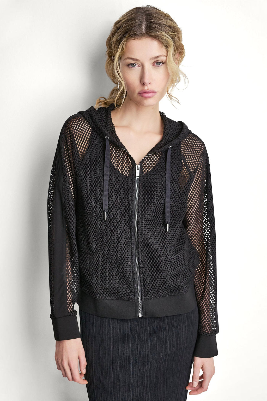 MESH LOGO ZIP-UP HOODIE