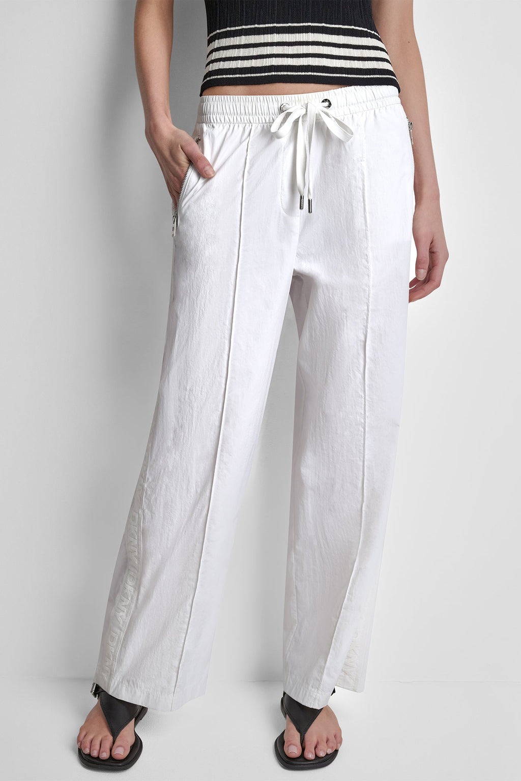 LOGO TRIM STRAIGHT LEG PULL-ON PANT