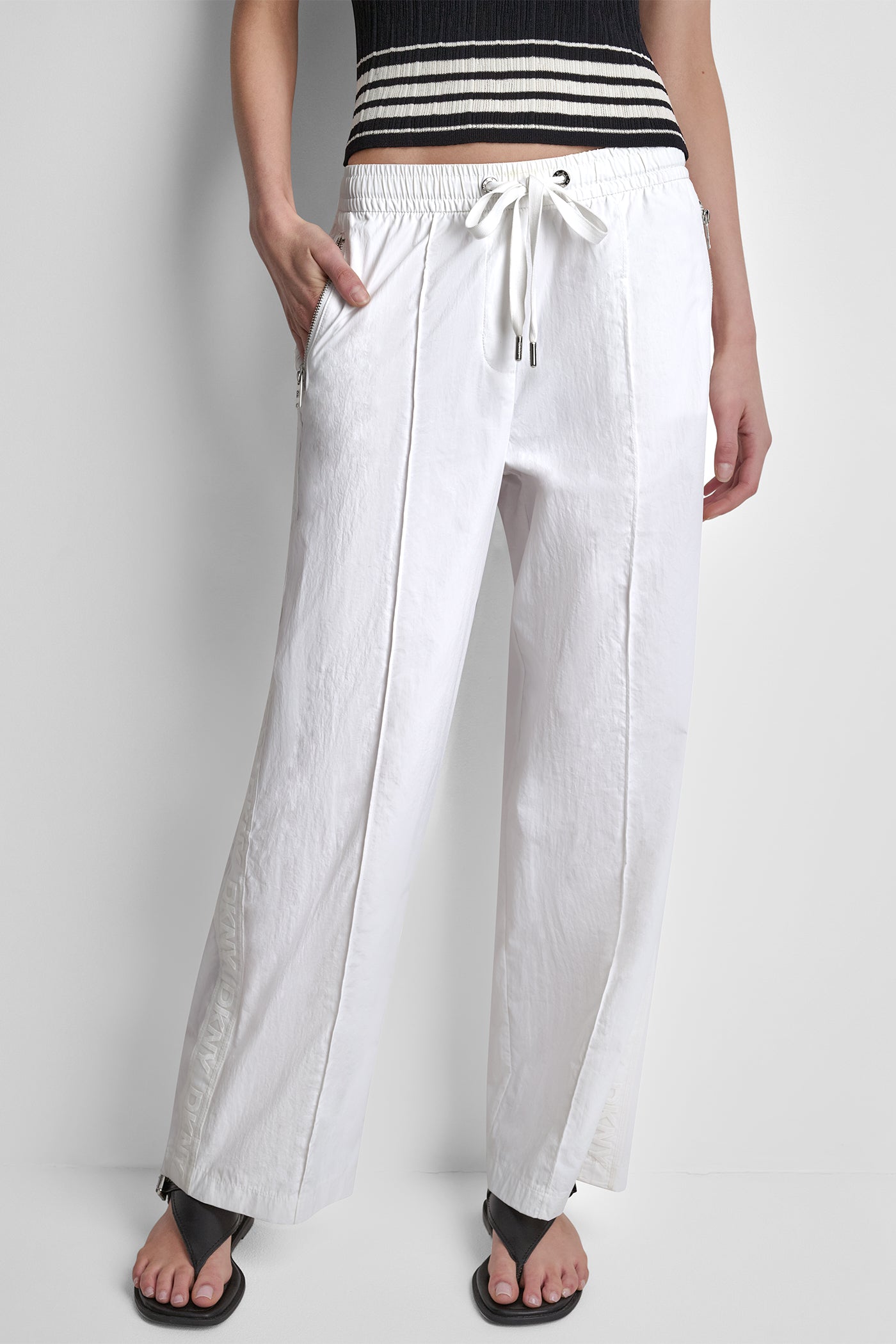 LOGO TRIM STRAIGHT LEG PULL-ON PANT