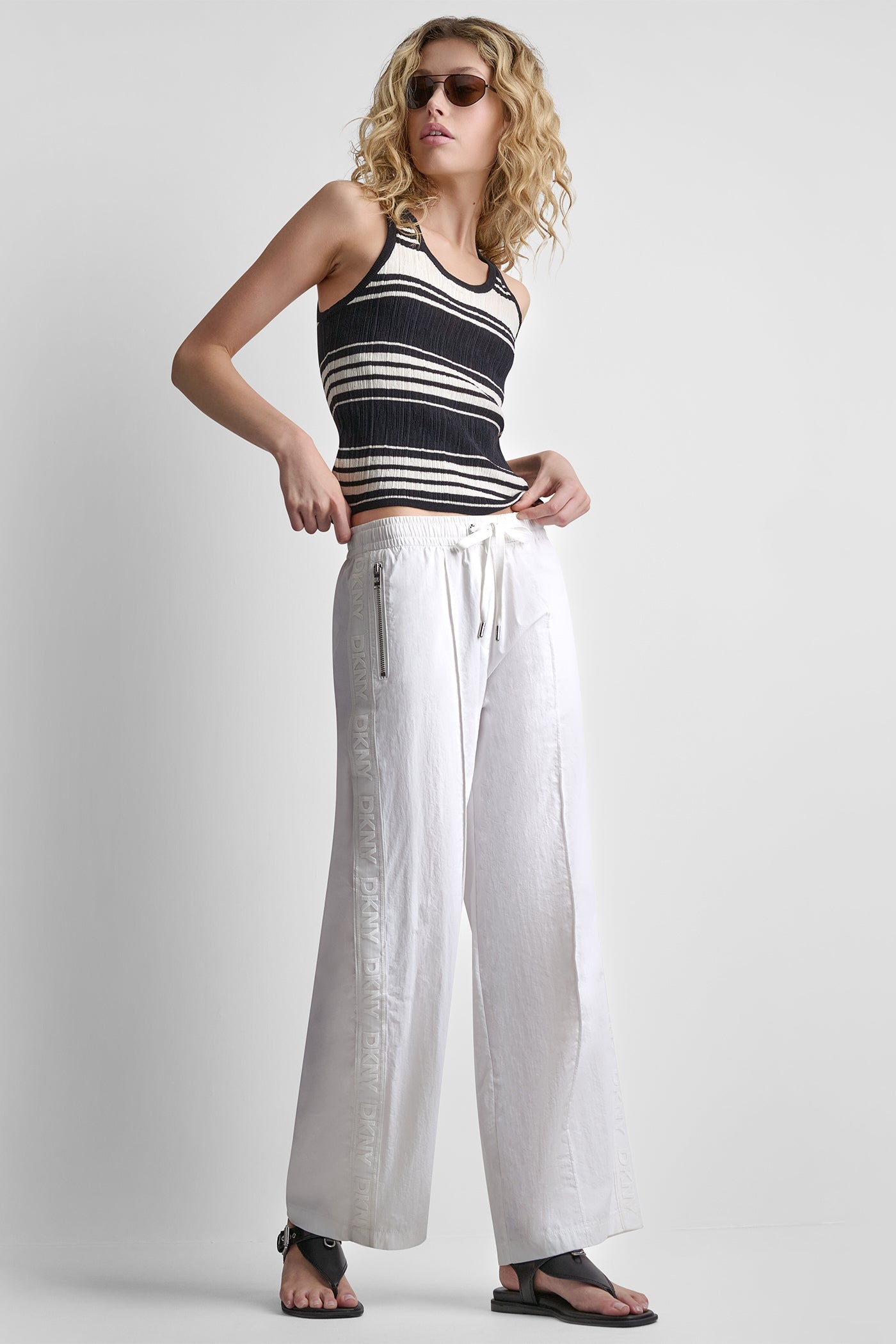 LOGO TRIM STRAIGHT LEG PULL-ON PANT