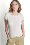 CONTRAST STITCH KNIT TOP