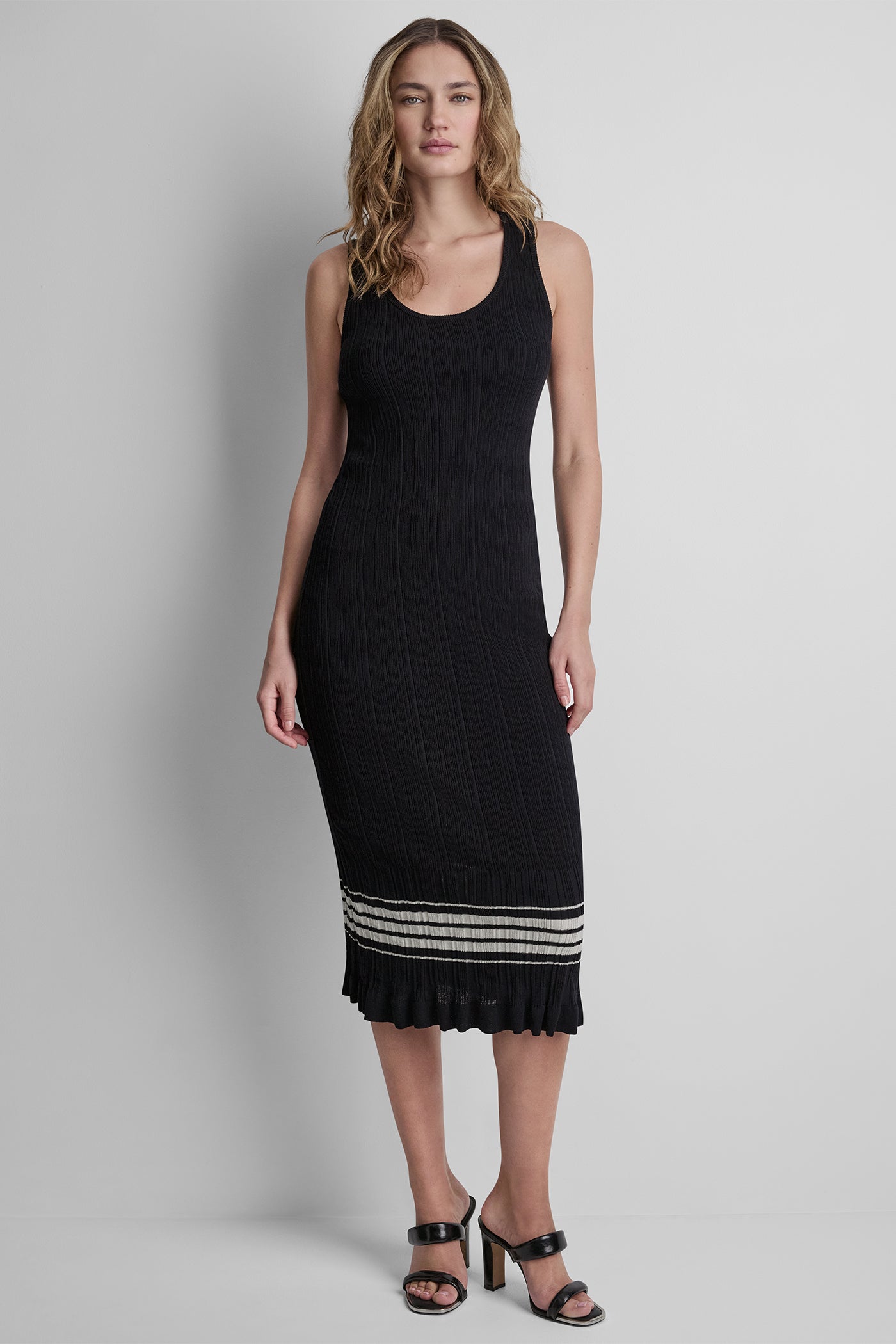 STRIPE MIDI SWEATER DRESS