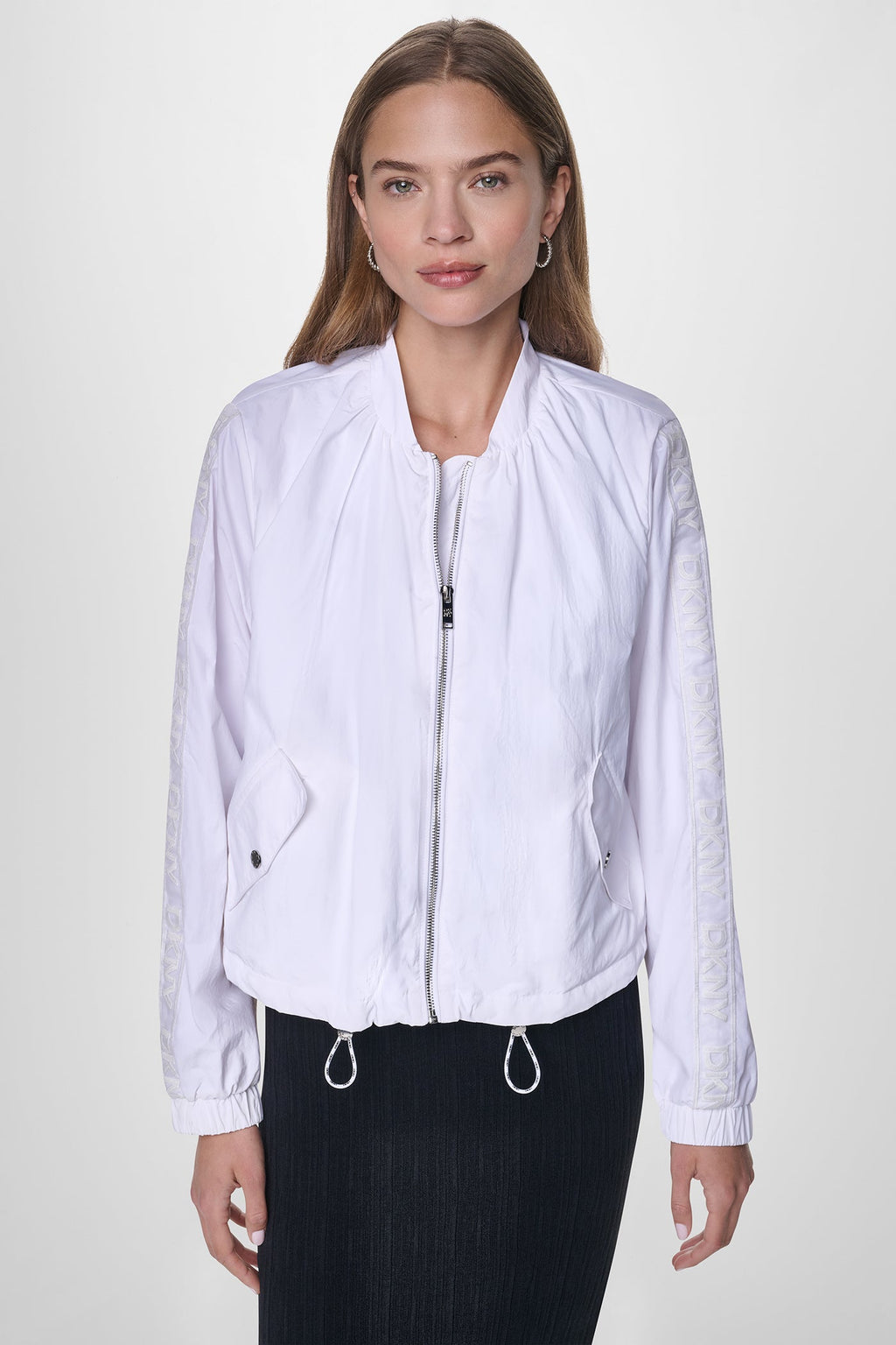 MESH LOGO TRIM HOODED JACKET