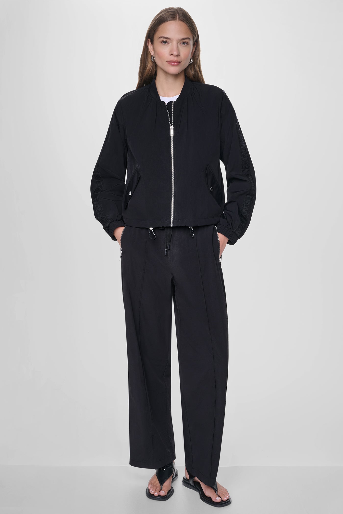 MESH LOGO TRIM HOODED JACKET