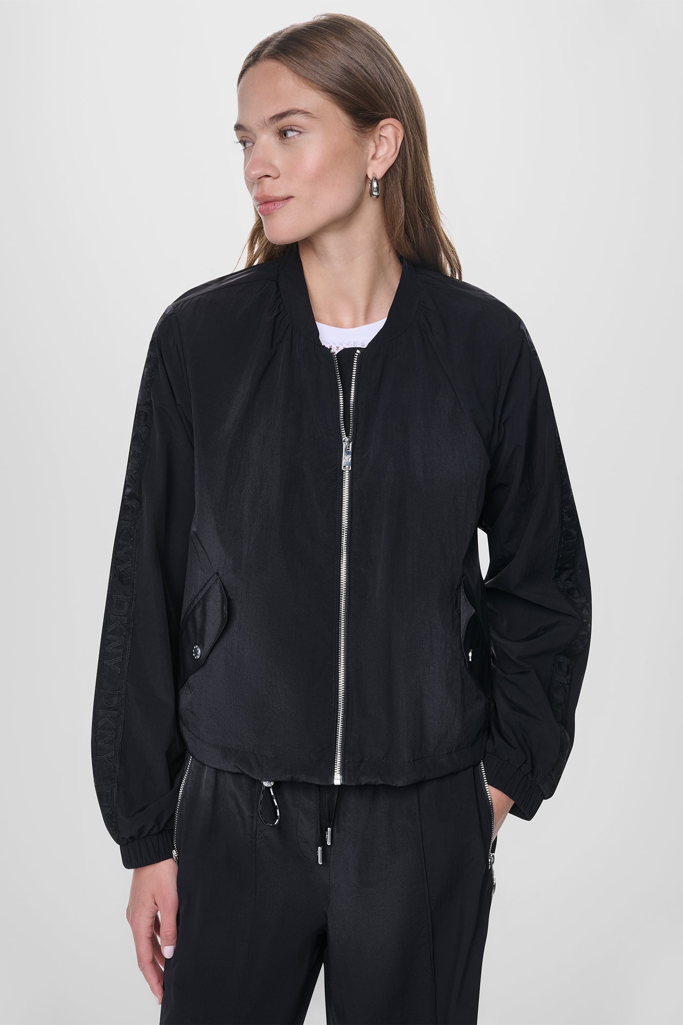 MESH LOGO TRIM HOODED JACKET