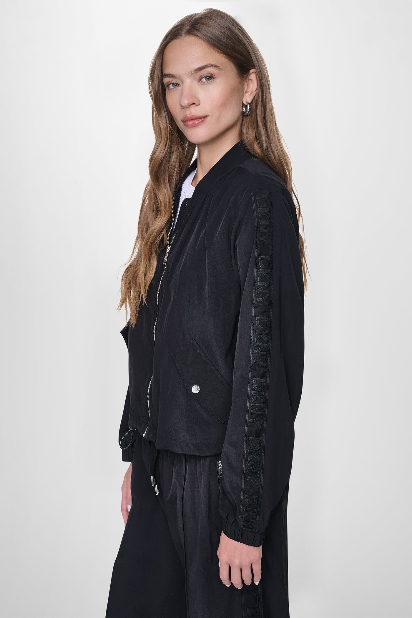 MESH LOGO TRIM HOODED JACKET
