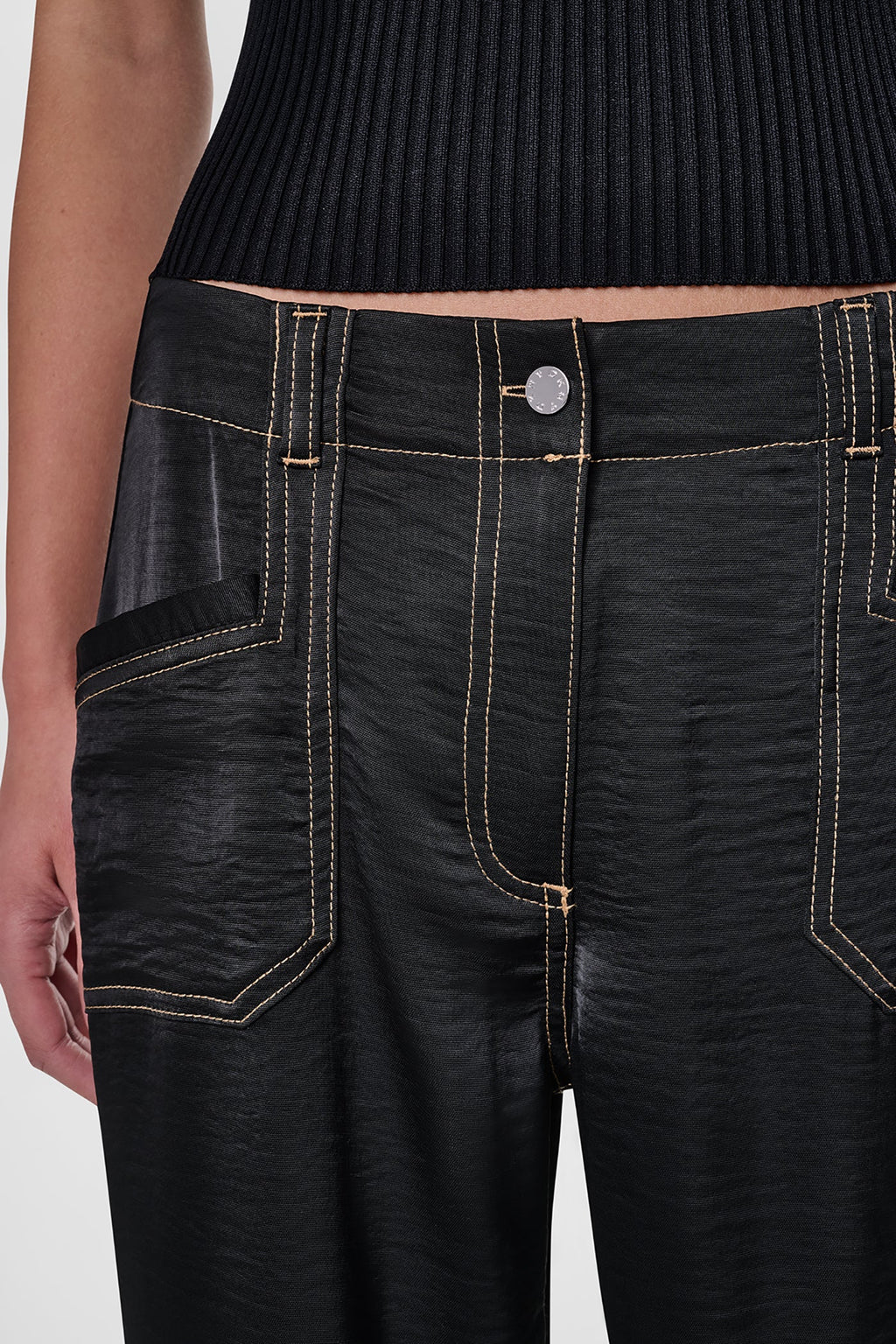 TOP STITCH STRAIGHT LEG PANT