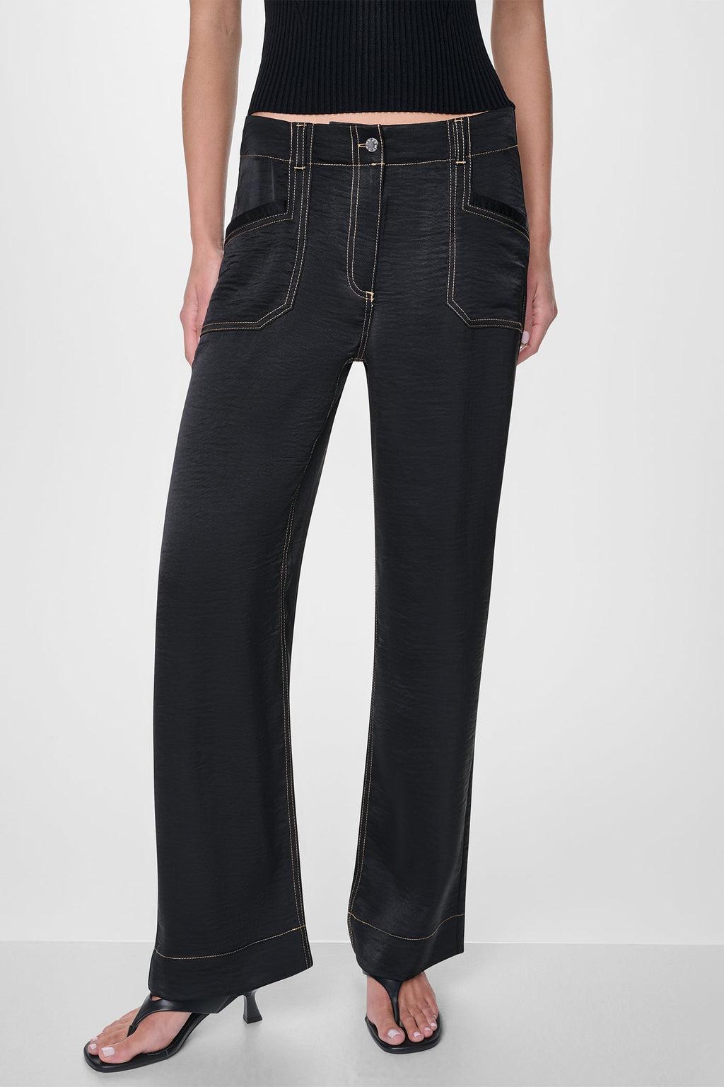 TOP STITCH STRAIGHT LEG PANT