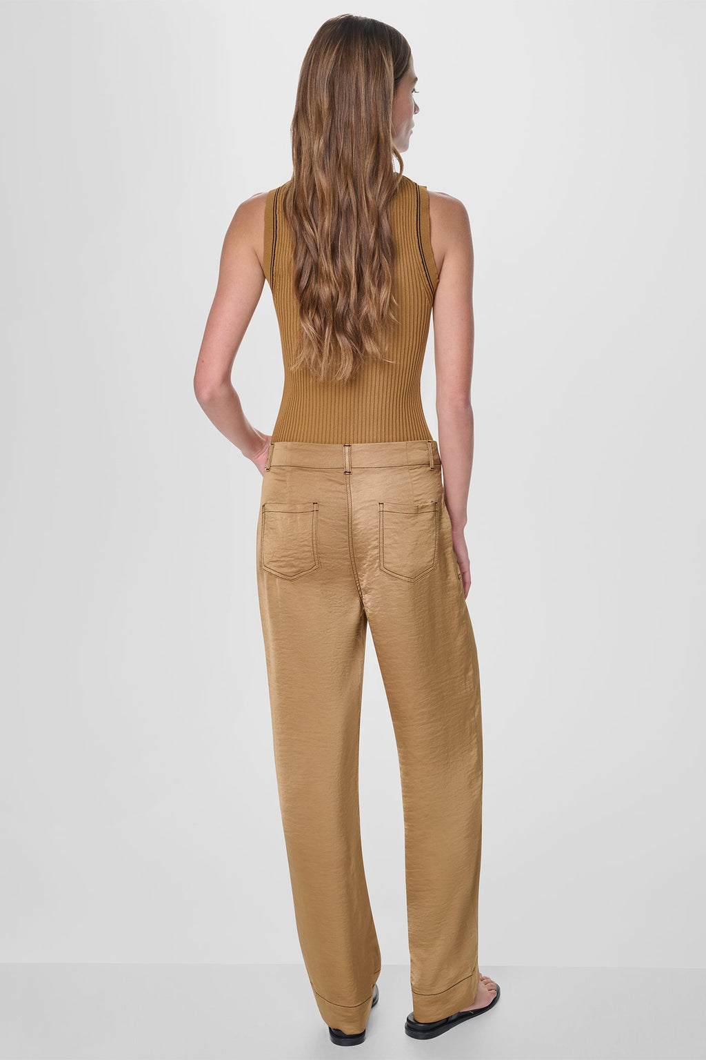 TOP STITCH STRAIGHT LEG PANT