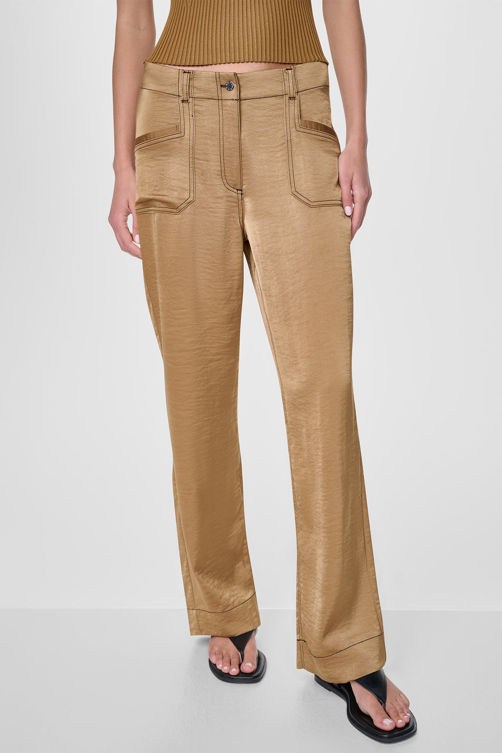TOP STITCH STRAIGHT LEG PANT