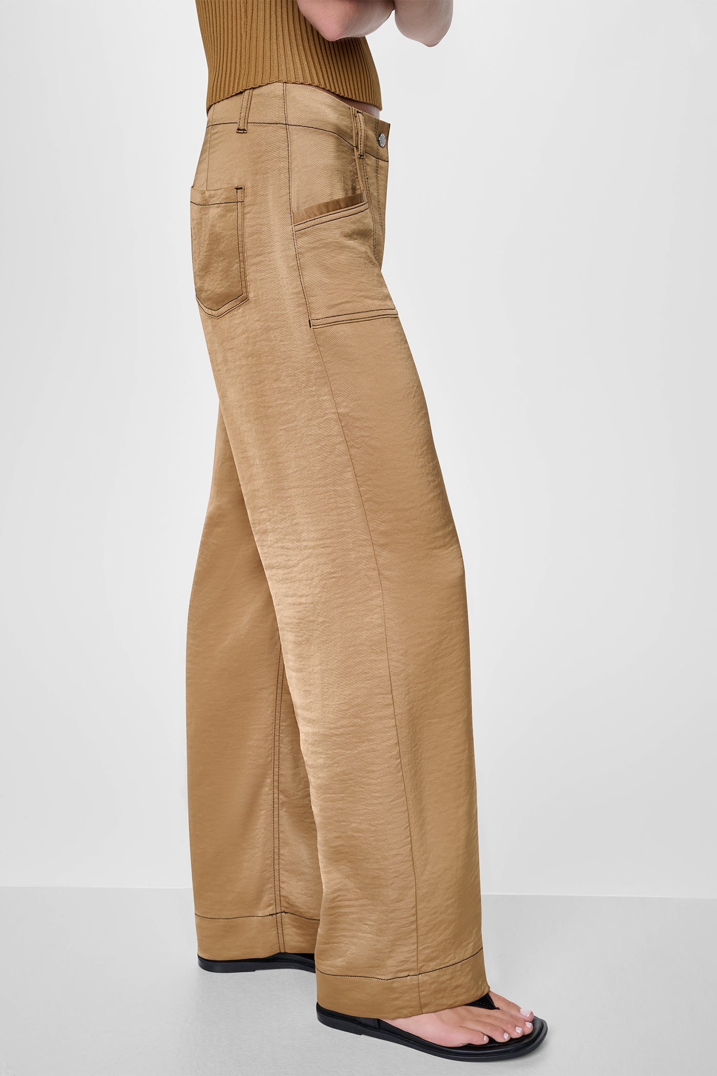 TOP STITCH STRAIGHT LEG PANT