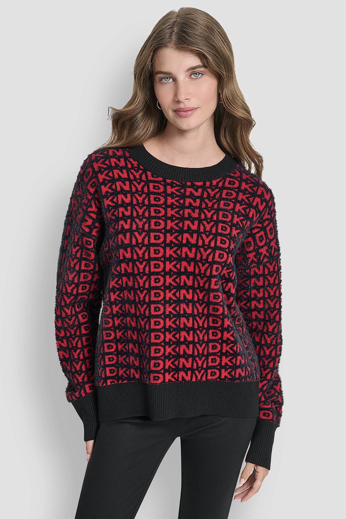 FUR ALL OVER LOGO SWEATER