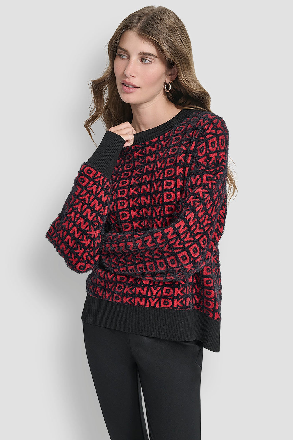FUR ALL OVER LOGO SWEATER