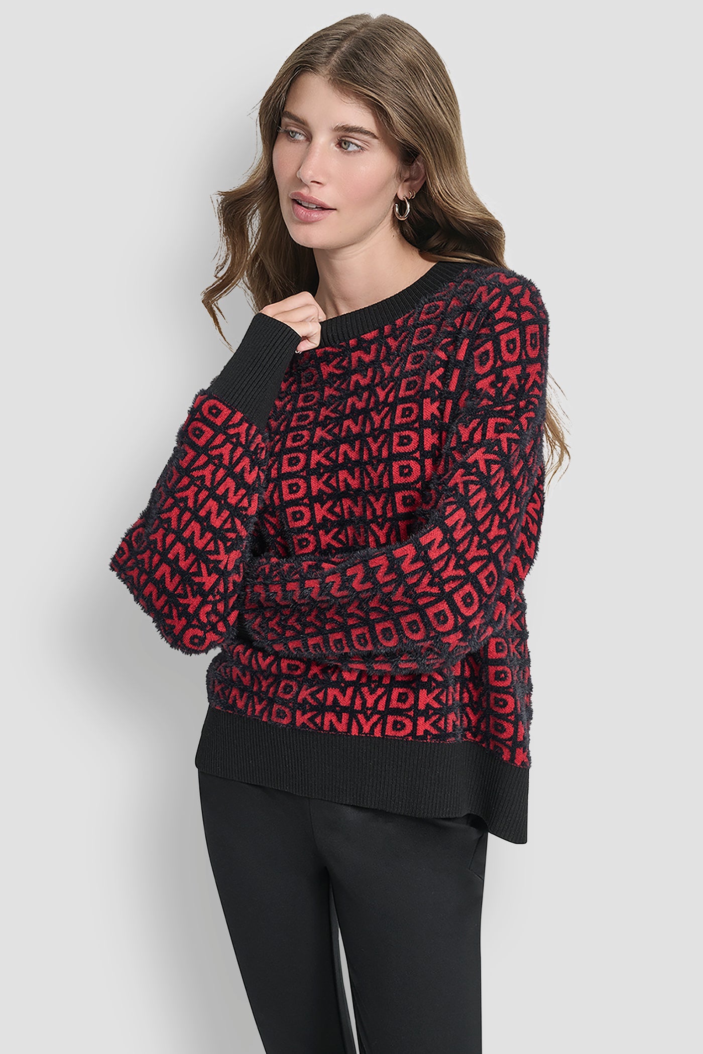 FUR ALL OVER LOGO SWEATER