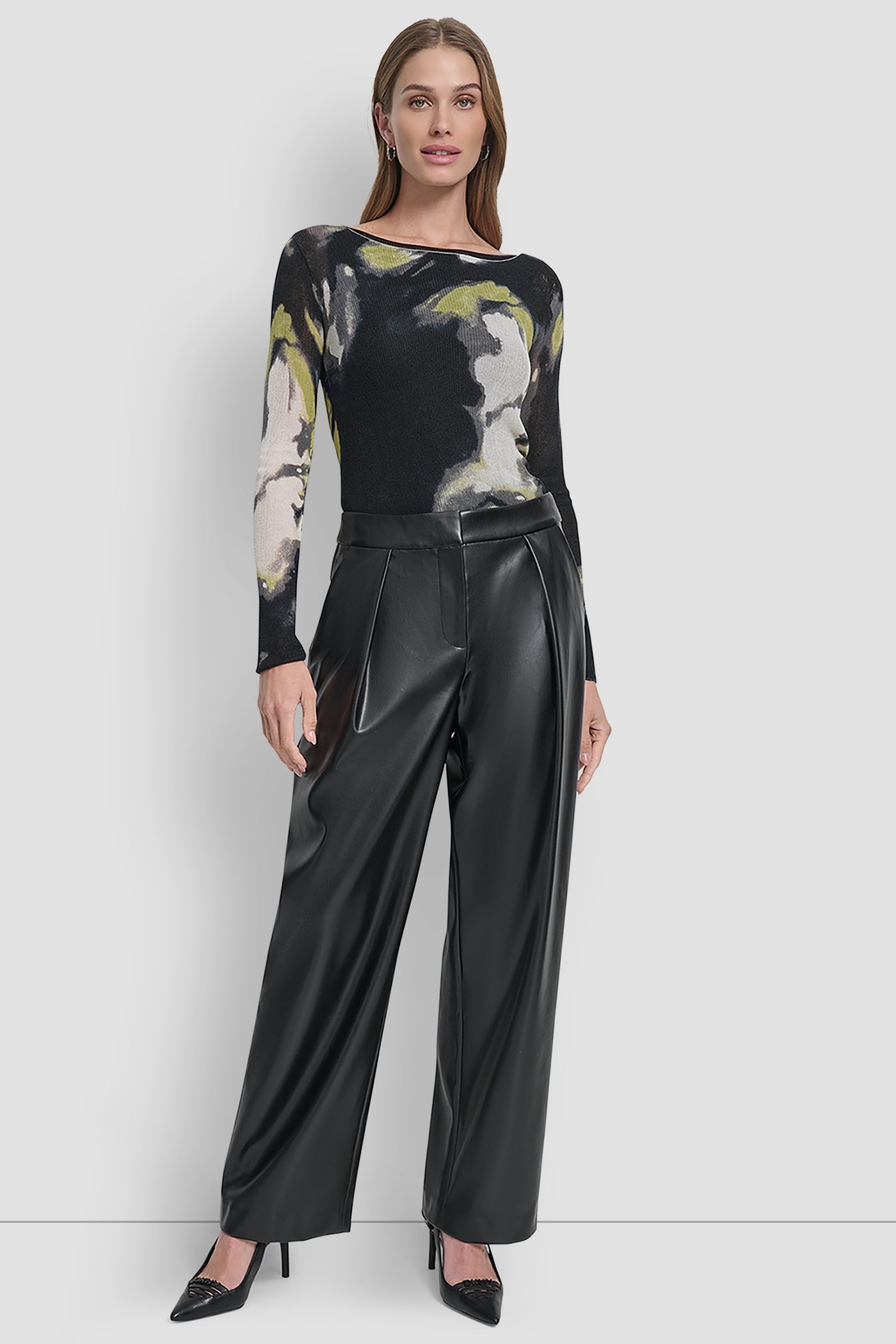 WIDE LEG PLEAT FRONT PANT
