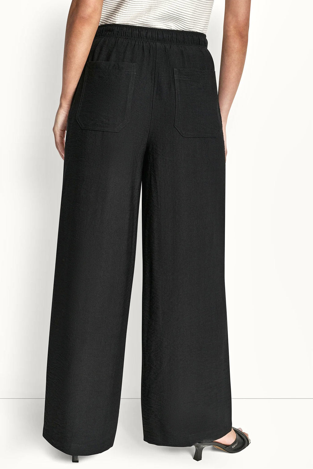 SEAMED WIDE LEG PULL-ON PANT