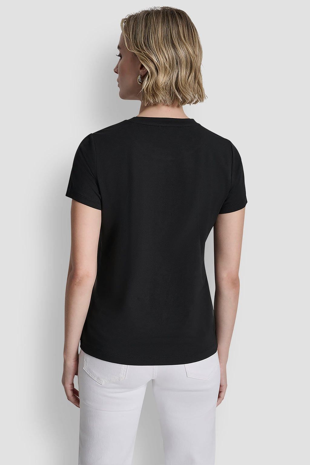 METALLIC LOGO EMBROIDERED TEE