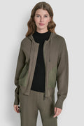 DROP SHOULDER ZIP UP HOODIE