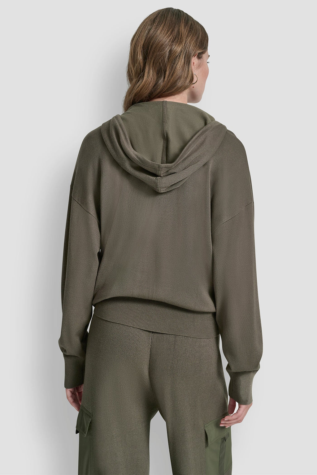 DROP SHOULDER ZIP UP HOODIE