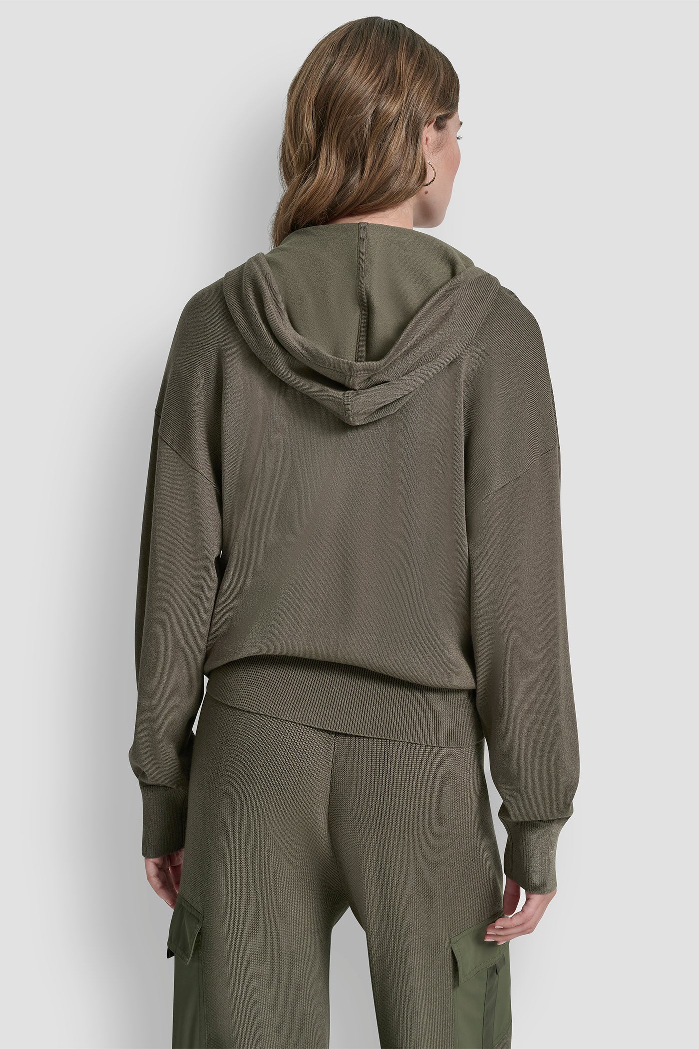 DROP SHOULDER ZIP UP HOODIE