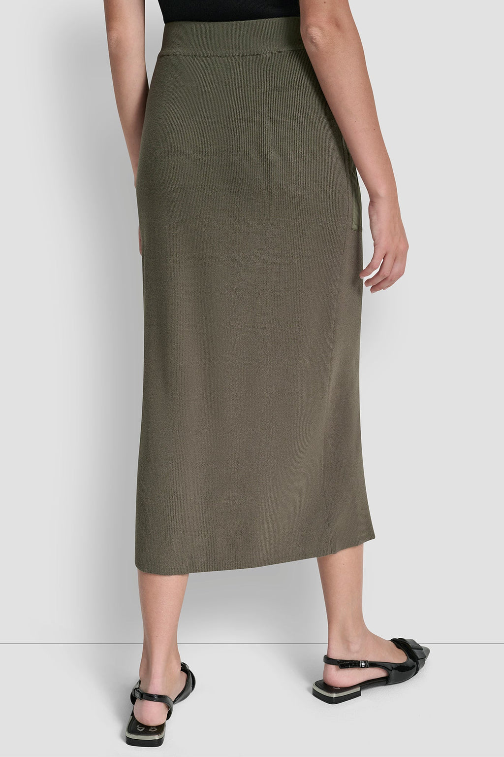 ZIP DETAILED MIDI SWEATER SKIRT