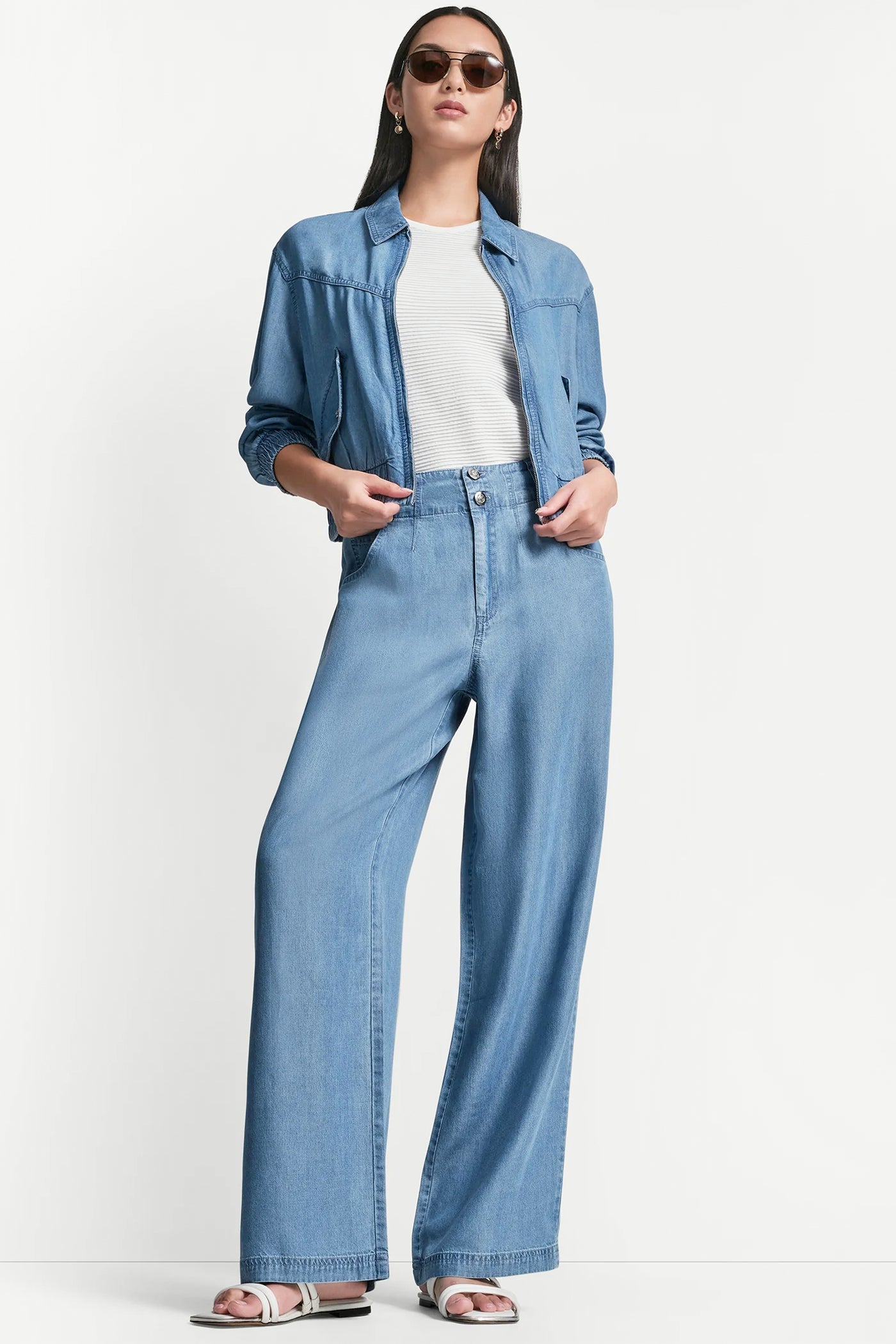 HIGH-RISE TENCEL WIDE LEG TROUSER JEAN
