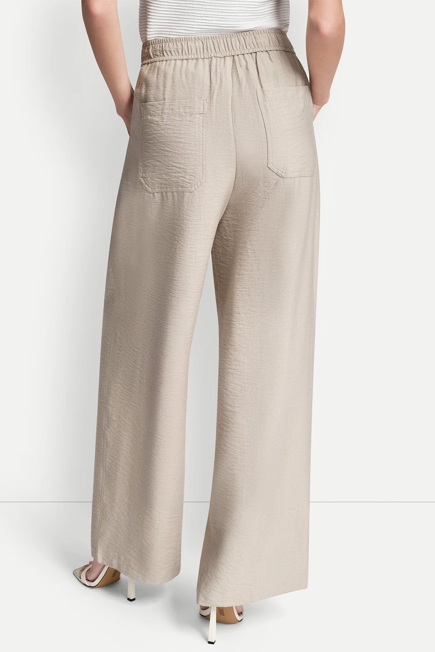 SEAMED WIDE LEG PULL-ON PANT