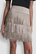 STUDDED FRINGE MINI SKIRT