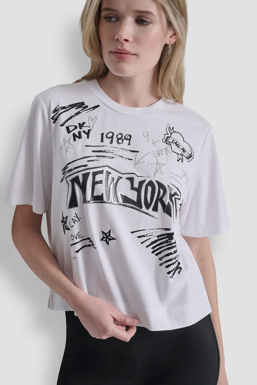 1989 NOTEBOOK SCRIBBLE GRAPHIC TEE