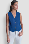 PIQUÉ BUTTON-FRONT VEST