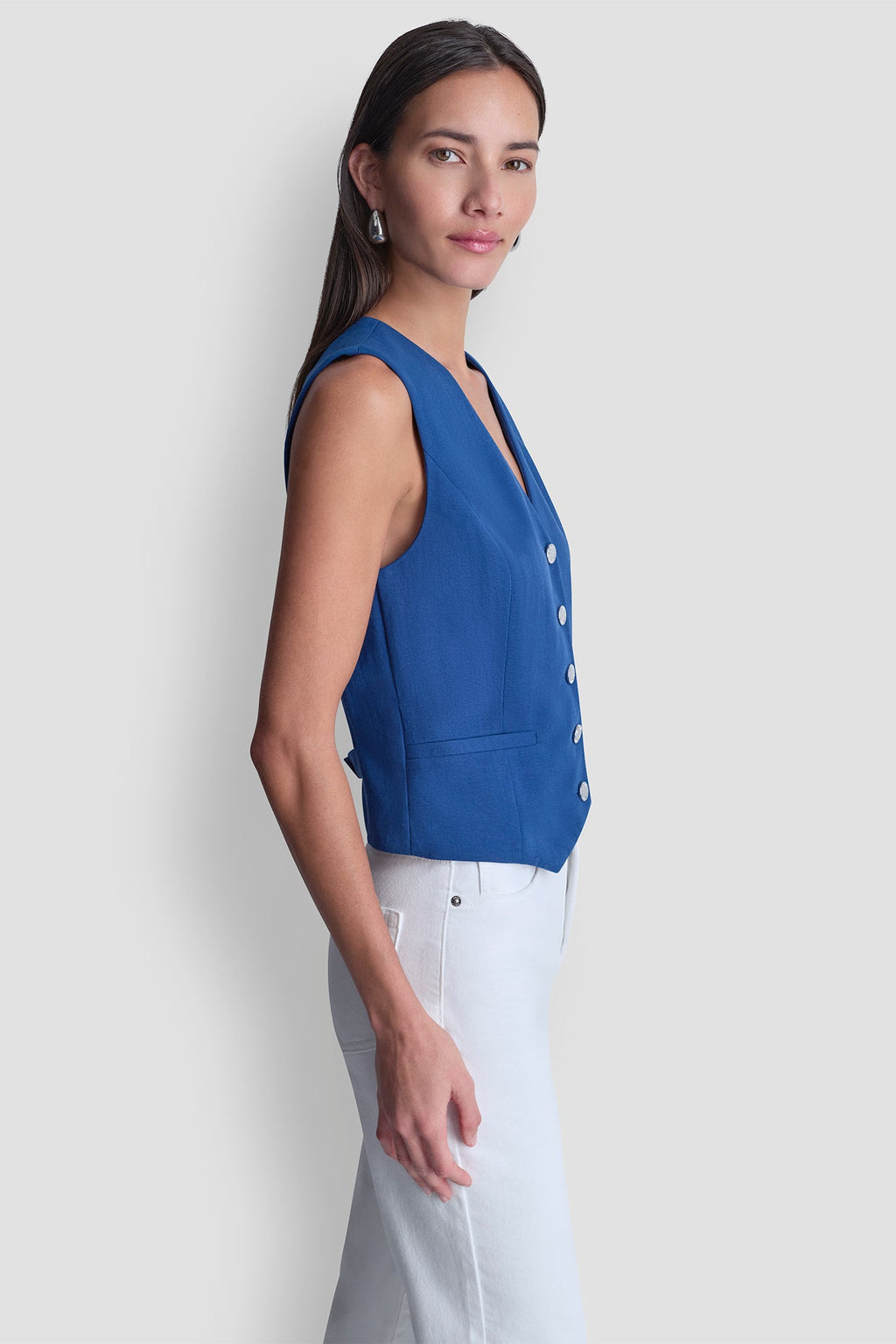 PIQUÉ BUTTON-FRONT VEST
