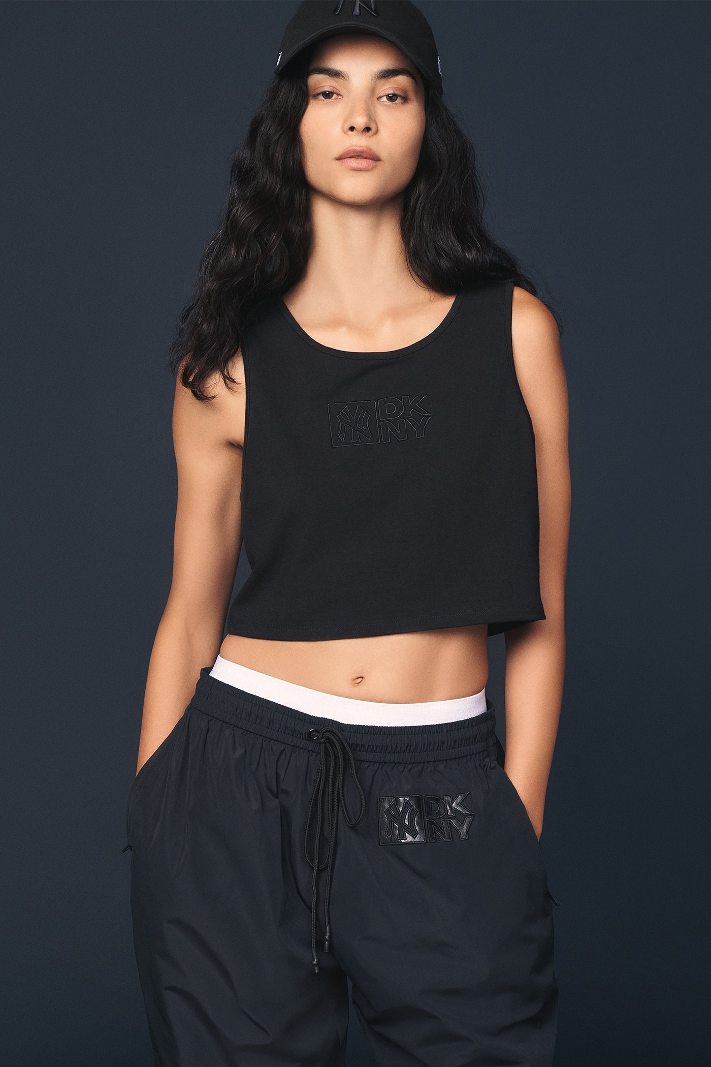 DKNY X YANKEES EMBROIDERED TRACK PANT