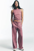 MID-RISE SPACEDYE WIDE LEG PANT