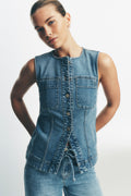LONGLINE DENIM VEST